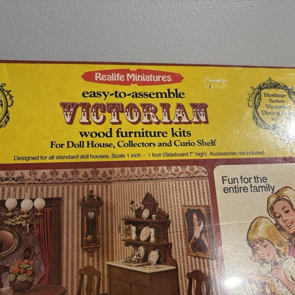 Realife Miniatures Heritage Series Victorian Dining Room Wood Furniture Kit #201 - Picture 5 of 16